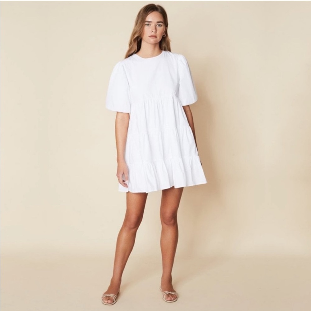 Faithfull The Brand Sade Dress. White. Medium.